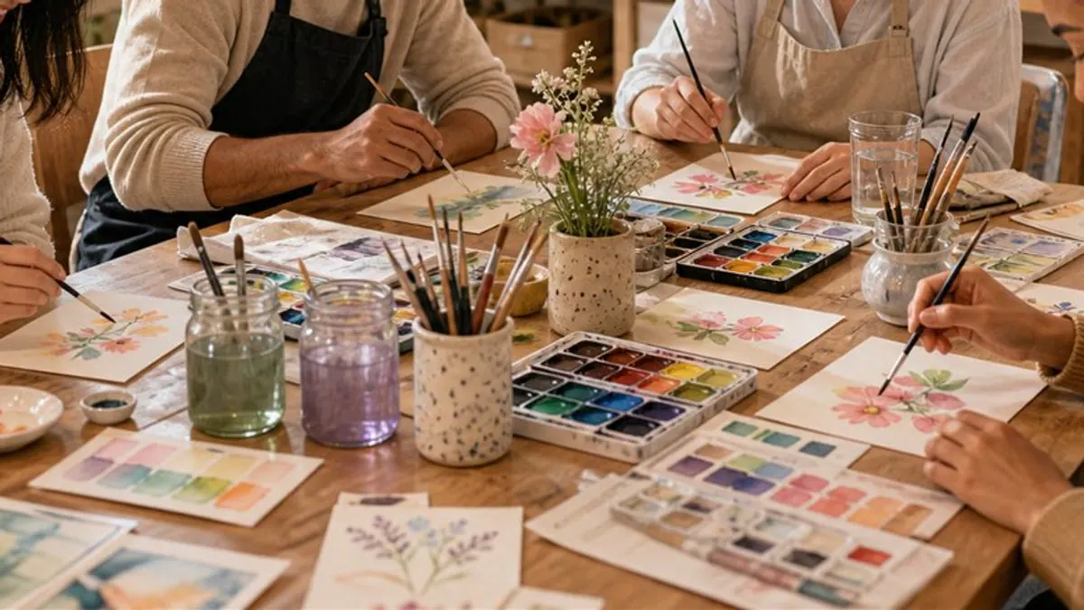 Watercolor Postcard Studio template cover